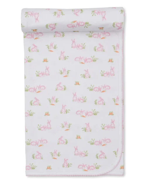 Baby Bunny Patch Pink Blanket