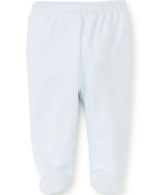 Blue Pointelle Footed Pant