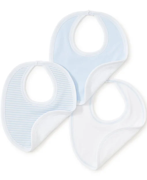 Blue Stripe 3 Pack Bib Set w/ Tulle Bag