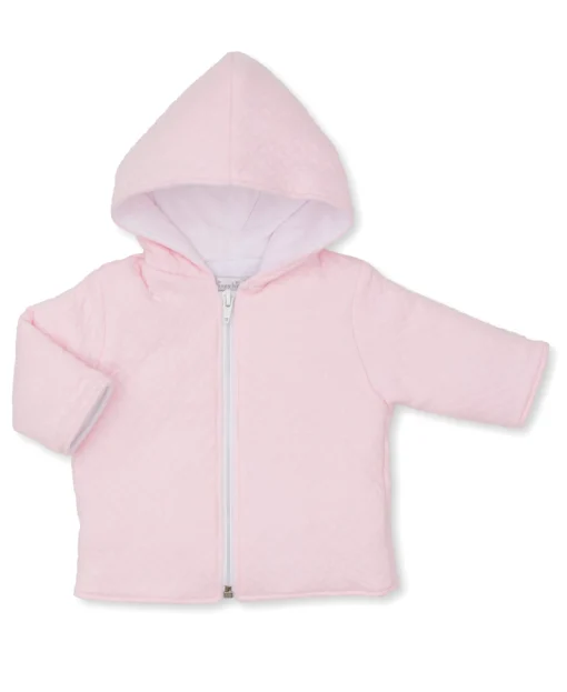 Classic Jacquards Pink Padded Zip Jacket