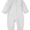 Classic Rib Silver Stripe Zip Footie