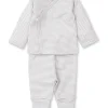 Classic Rib Silver Stripe Footed Pant Set