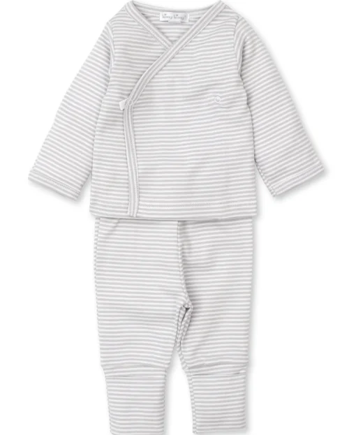 Classic Rib Silver Stripe Footed Pant Set