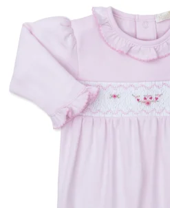 CLB Fall Medley 24 Pink Hand Smocked Footie