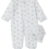 Cottontail Hollows Silver Zip Footie & Hat Set
