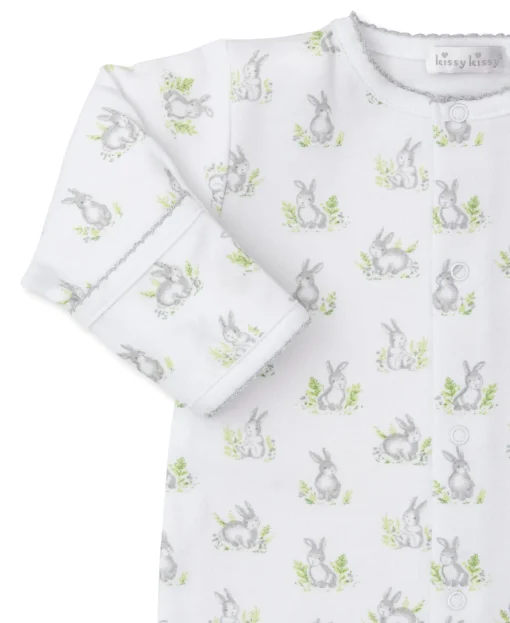 Cottontail Hollows Silver Zip Footie & Hat Set
