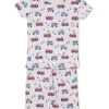 Flashing Firetrucks Toddler Short Pajama Set