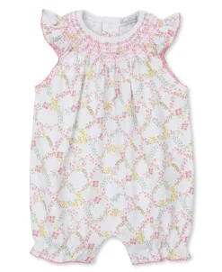Garden Trellis Short Smocked Playsuit