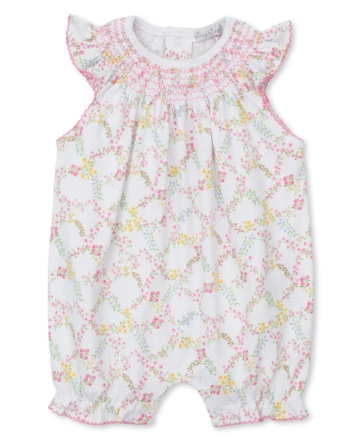 Garden Trellis Short Smocked Playsuit