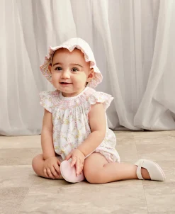 Garden Trellis Short Smocked Playsuit
