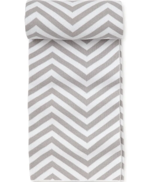 Gray Chevron Knit Novelty Blanket
