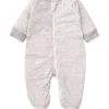 Gray Kissy Essentials Stripe Zip Footie