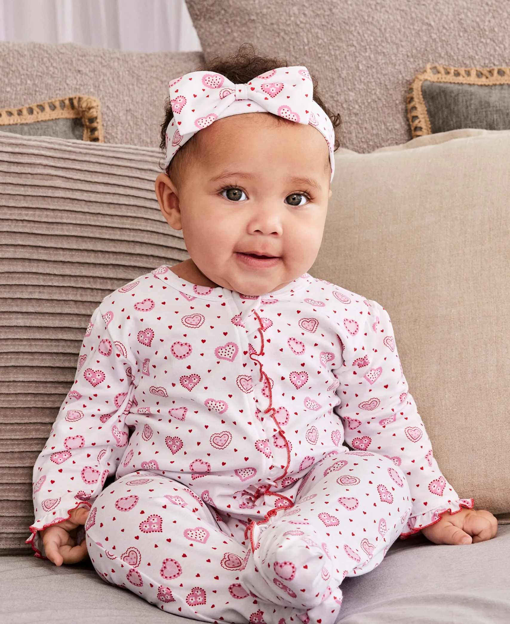 Heartfelt Hearts Zip Footie