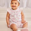 Heavenly Hydrangeas Pink Short Playsuit