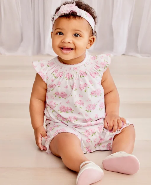 Heavenly Hydrangeas Pink Short Playsuit