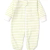 Kissy Love Basics Green Stripes Zip Footie