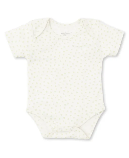 Kissy Love Basics Green Speckles Short Sleeve Bodysuit