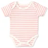 Kissy Love Basics Pink Stripes Short Sleeve Bodysuit
