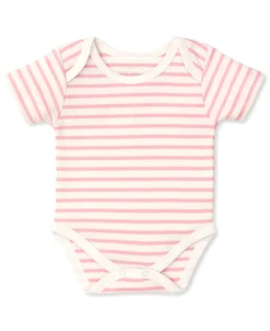 Kissy Love Basics Pink Stripes Short Sleeve Bodysuit