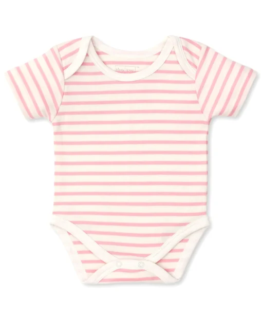 Kissy Love Basics Pink Stripes Short Sleeve Bodysuit