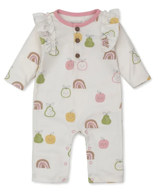 Kissy Love Pears and Rainbows Playsuit (0-3M)