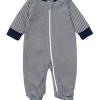 Navy Kissy Essentials Stripe Zip Footie