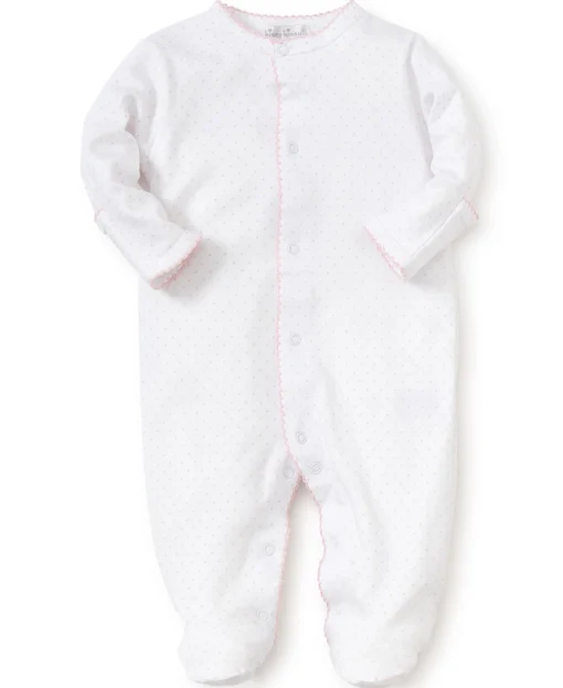 Personalized White/Pink New Kissy Dots Footie