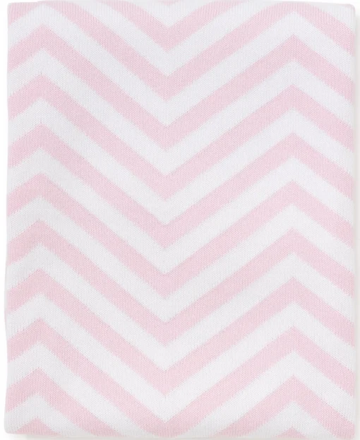 Pink Chevron Knit Novelty Blanket