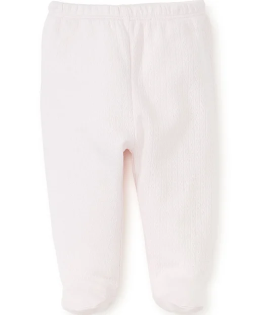 Pink Pointelle Footed Pant