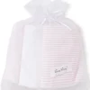 Pink Stripe 3 Pack Burp Set w/ Tulle Bag