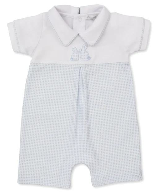 Pique Bunny Bash Blue/White Short Gingham Playsuit