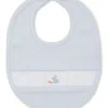 Premier Baby Bunny Patch Hand Emb. Blue Bib