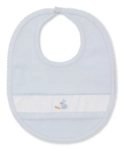 Premier Baby Bunny Patch Hand Emb. Blue Bib