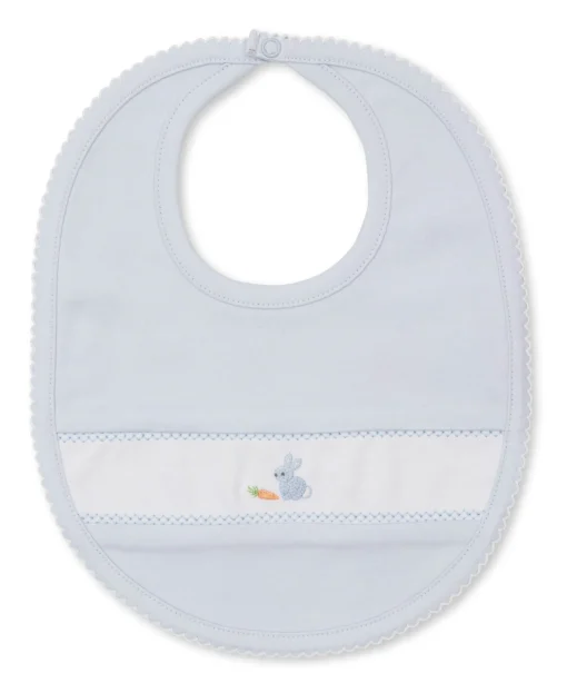 Premier Baby Bunny Patch Hand Emb. Blue Bib