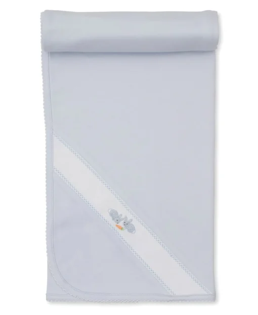 Premier Baby Bunny Patch Blue Hand Emb. Blanket