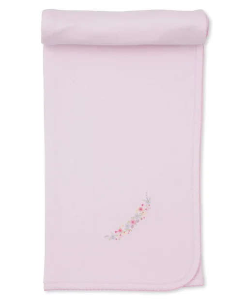 Premier Flowers & Vines Pink Hand Emb. Blanket
