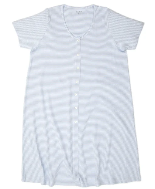 Simple Stripes Blue Adult Nightgown