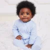 Simple Stripes Blue Pajama Zip Footie