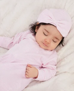 Simple Stripes Pink Bow Hat