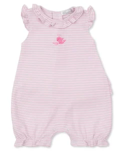 Whale Wonder Pink Short Stripe Playsuit