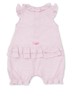 Whale Wonder Pink Short Stripe Playsuit