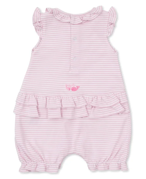 Whale Wonder Pink Short Stripe Playsuit