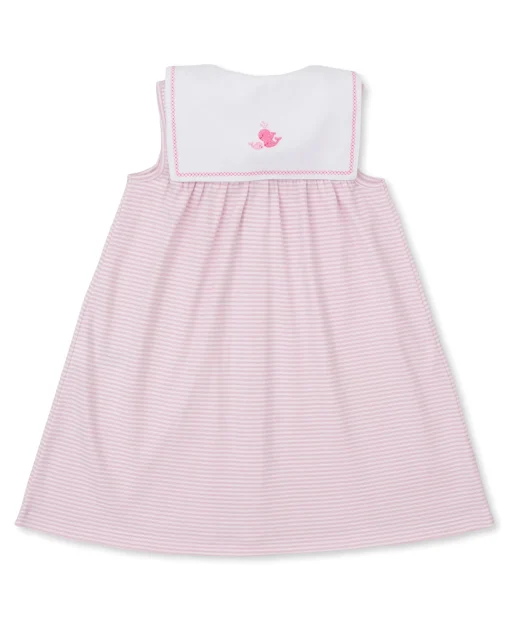 Whale Wonder Pink Stripe Toddler Dress