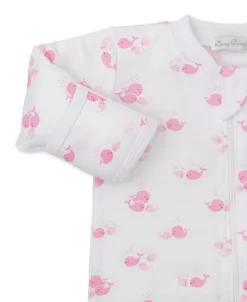 Whale Wonder Pink Zip Footie