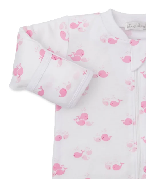 Whale Wonder Pink Zip Footie
