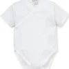 White Kissy Basics Short Sleeve Cross Bodysuit