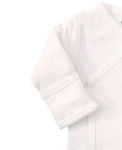 White Pointelle Cross Tee and Pant Set