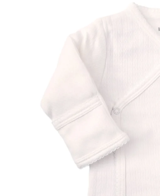 White Pointelle Cross Tee and Pant Set
