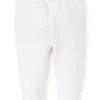 White Pointelle Footed Pant