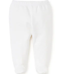 White Pointelle Footed Pant